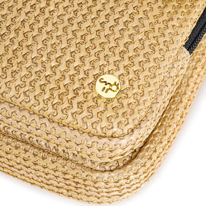 Haytijoe Faux Straw Crossbody Bags for Women Small Summer Purse RFID Woven Phone Bag Travel Beach Hawaiian Essentials Gifts