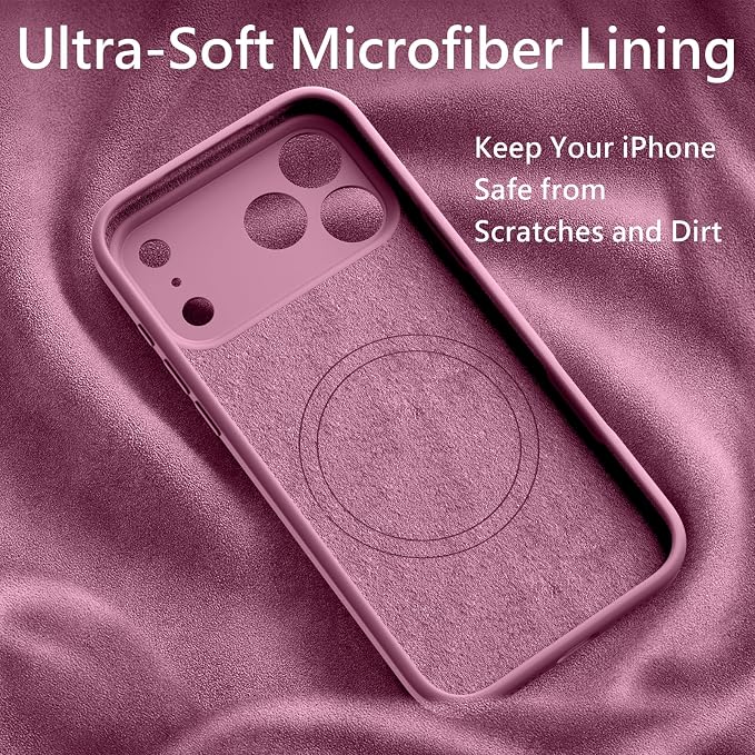 FireNova Magnetic for iPhone 17 Pro Case, Compatible with MagSafe, [Integrated Silicone Camera Control Button] [Camera Protection] Anti-Scratch Microfiber Lining Phone Case, 6.3", Lilac Purple