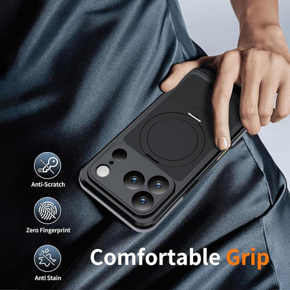 ANTSHARE Magnetic for iPhone 17 Pro Case Waterproof, Built in Screen Protector [Compatible with MagSafe] [Invisible Stand] [IP68 Underwater], Full Body Protection Phone Case 6.3'', Black