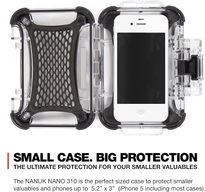 Nanuk 310-0011 Nano Series Waterproof Small Hard Case for Phones, Cameras and Electronics (Clear)