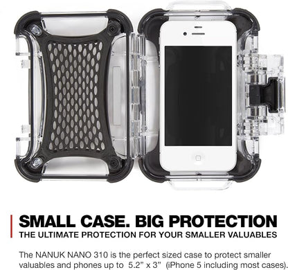 Nanuk 310-0011 Nano Series Waterproof Small Hard Case for Phones, Cameras and Electronics (Clear)