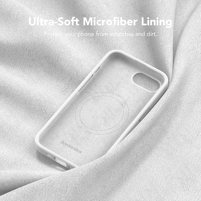 Magnetic for iPhone 17e/iPhone 16e Case, Compatible with MagSafe, [Soft Anti-Scratch Microfiber Lining] Slim Silicone Shockproof Protective Phone Case for iPhone 17e/16e 6.1", White