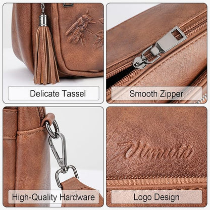 Crossbody Bags for Women Trendy, Vegan Leather Crossbody Purses Travel Shoulder Handbags Embossed Design