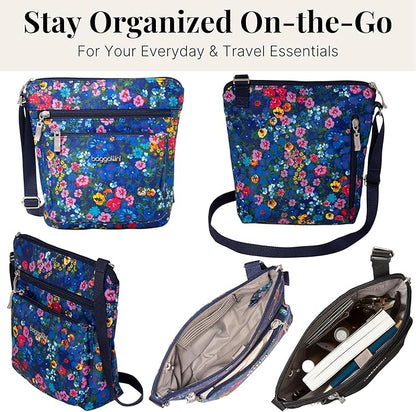 Baggallini Pocket Crossbody Bags for Women 8x8 Small Lightweight Durable Water-resistant Travel Purse W/Rfid