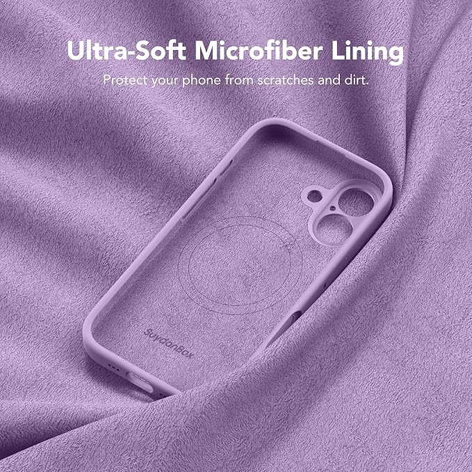 Magnetic for iPhone 17 Case, Compatible with MagSafe, [Full Camera Protection][Screen Protector] Silicone Shockproof Protective Phone Case for iPhone 17 6.3", Light Purple