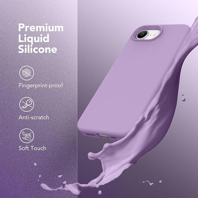 Magnetic for iPhone 17e/iPhone 16e Case, Compatible with MagSafe, [Soft Anti-Scratch Microfiber Lining] Slim Silicone Shockproof Protective Phone Case for iPhone 17e/16e 6.1", Light Purple