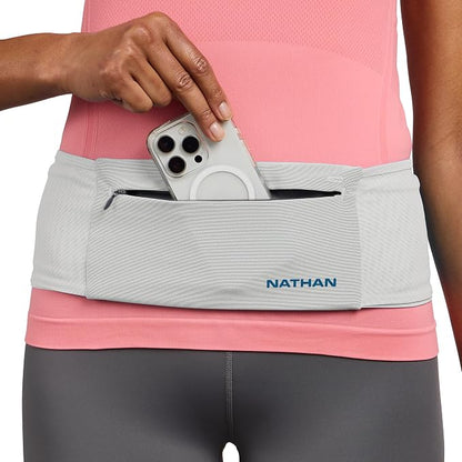 Nathan Zipster Max Running Belt, Running Belts for Women and Men, Bounce-Free Waist Pack with Extra Large Zipper Pocket, Smartphone Storage, Walking, Gym, Hiking
