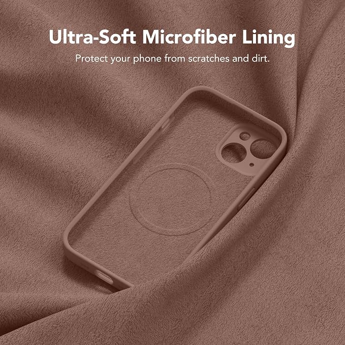 Magnetic for iPhone 15 Plus Case, Compatible with MagSafe, [Full Camera Protection][Screen Protector] Silicone Shockproof Protective Phone Case for iPhone 15 Plus 6.7", Brown