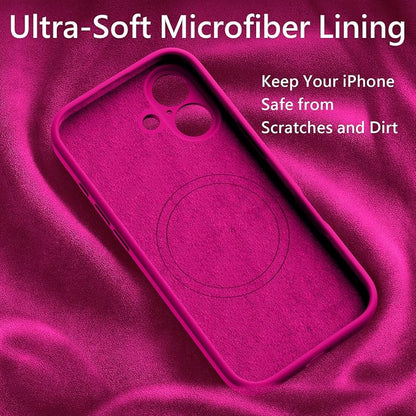 FireNova Magnetic for iPhone 17 Case, Compatible with MagSafe, [Integrated Silicone Camera Control Button] [Camera Protection] Anti-Scratch Microfiber Lining Phone Case, 6.3", Hot Pink