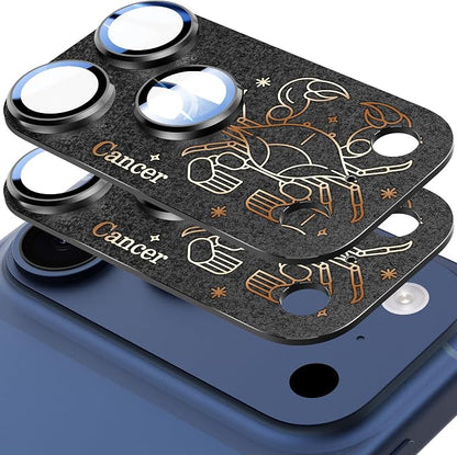 2 Pack Camera Lens Protector for iPhone 17 Pro,Cancer Pattern, AR 360-Degree Protection,Drop Protection,Anti Scratch Full-Coverage,Camera Transmfttance HD,Easy Installation,Black