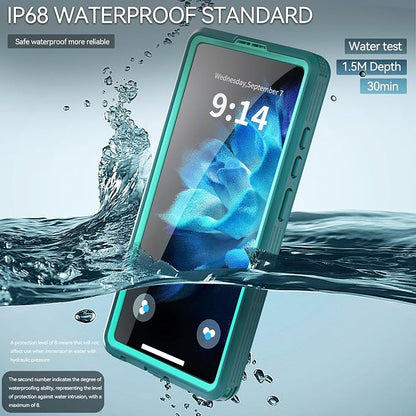 Omio for Galaxy S25 Ultra Waterproof Case Compatible with MagSafe, Magnetic Waterproof Full Body IP68 Underwater Case Built-in Screen Protector Military Grade Shockproof Case for Men Women Teal