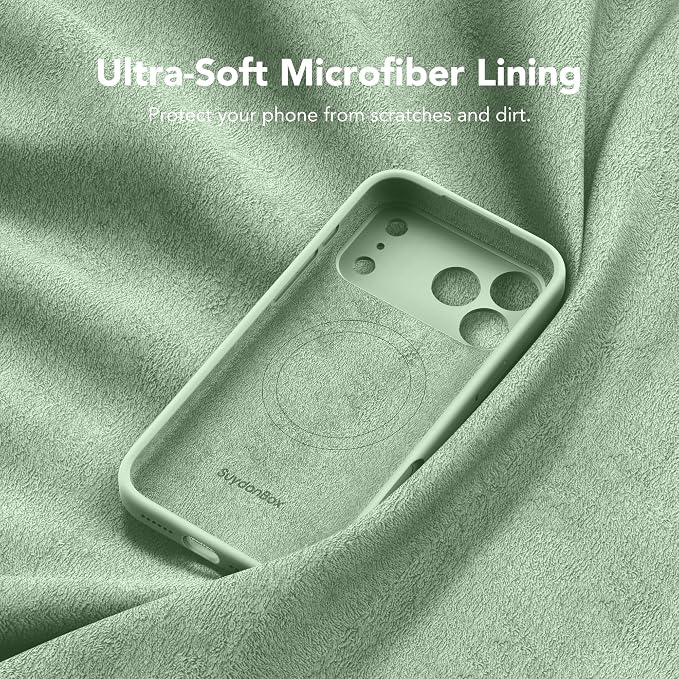 Magnetic for iPhone 17 Pro Max Case, Compatible with MagSafe, [Full Camera Protection][Screen Protector] Silicone Shockproof Protective Phone Case for iPhone 17 Pro Max 6.9", Light Cyan