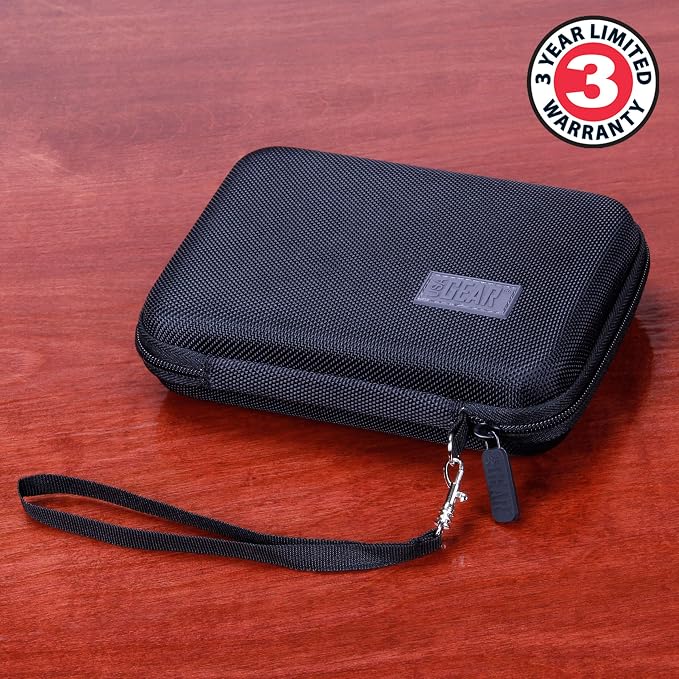 USA Gear Travel Electronics Organizer - Water Resistant Zipper Case, Hard Shell Exterior - 6.5 Inch Case Fits Chargers, Cables, Batteries, Earphones, Cords, Batteries, Power Bank & more - Black