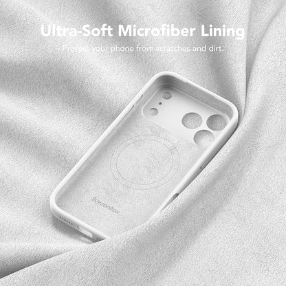 Magnetic for iPhone 17 Pro Max Case, Compatible with MagSafe, [Full Camera Protection][Screen Protector] Silicone Shockproof Protective Phone Case for iPhone 17 Pro Max 6.9", White