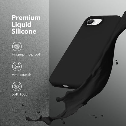 Magnetic for iPhone 17e/iPhone 16e Case, Compatible with MagSafe, [Soft Anti-Scratch Microfiber Lining] Slim Silicone Shockproof Protective Phone Case for iPhone 17e/16e 6.1", Black