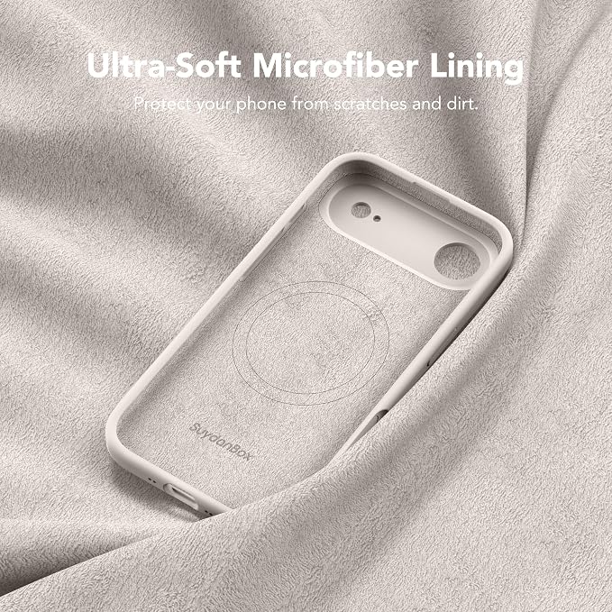 Magnetic for iPhone Air Case, Compatible with MagSafe, [Full Camera Protection][Screen Protector] Silicone Shockproof Protective Phone Case for iPhone 17 Air 6.5", Stone
