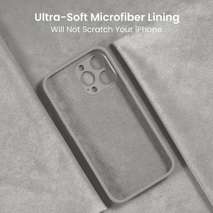 FireNova Designed for iPhone 16 Pro Case, Silicone Upgraded [Camera Protection] Phone Case, Soft Anti-Scratch Microfiber Lining Inside, 2024, Natural Titanium