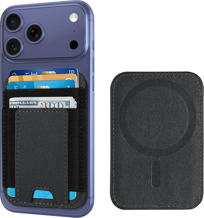 ExtreLife Upgraded for Magsafe Wallet, Strongest Magnetic Wallet for iPhone 17/16/15/14/13/12 Series, 7 Cards Holder, Magnetic Phone Wallets, Slim, 2 Card Slots, RFID Blocking, Vegan Leather, Black