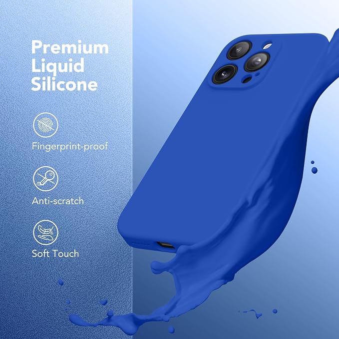 Magnetic for iPhone 16 Pro Case, Compatible with MagSafe, [Full Camera Protection][Screen Protector] Silicone Shockproof Protective Phone Case for iPhone 16 Pro 6.3", Klein Blue
