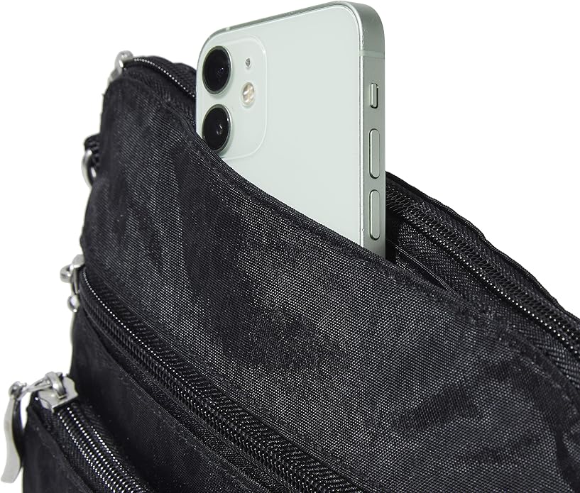 Baggallini Modern Pocket Crossbody Bag for Women, 8.5"x8.5" Handbag Purse with RFID, Lightweight Water-Resistant