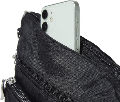Baggallini Modern Pocket Crossbody Bag for Women, 8.5"x8.5" Handbag Purse with RFID, Lightweight Water-Resistant