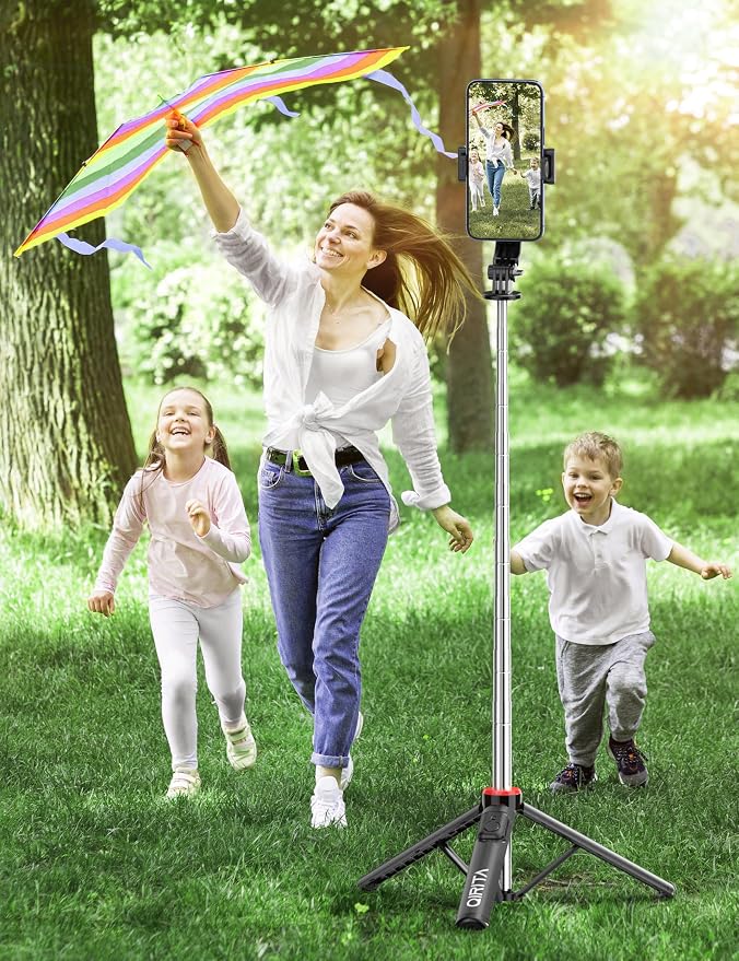 52" Selfie Stick Tripod with Remote, 3 in 1 Portable Selfie Stick & Phone Tripod Stand with Phone Holder, Cell Phone Tripod for Group Selfies/Live Streaming/Video Recording, for iPhone/Android