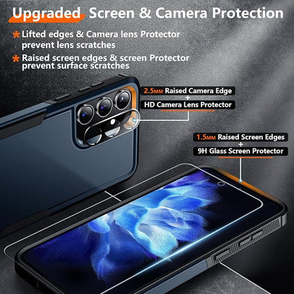 Red2Fire for Samsung Galaxy S24 Case, [Military Grade Drop Protection] Non-Slip Heavy Duty Full Body Shockproof Protection Phone Case for S24 Case 6.2 inch, Seablue