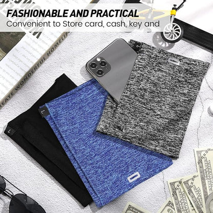 3 Pieces Running Phone Armband for Men Women, Univesal Arm Bands for Phones Below 7 Inches, Cell Phone Sleeve Holder Arm Bands for Walking Hiking Jogging Travel (Black, Gray, White-Blue, L)