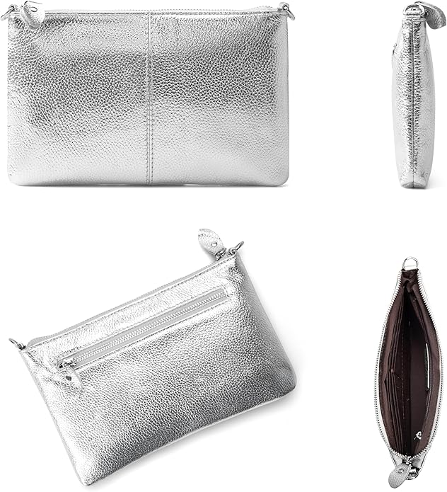 befen Genuine Leather Wristlet Clutch Wallet Purses Small Crossbody Bags for Women with RFID Blocking Card Slots