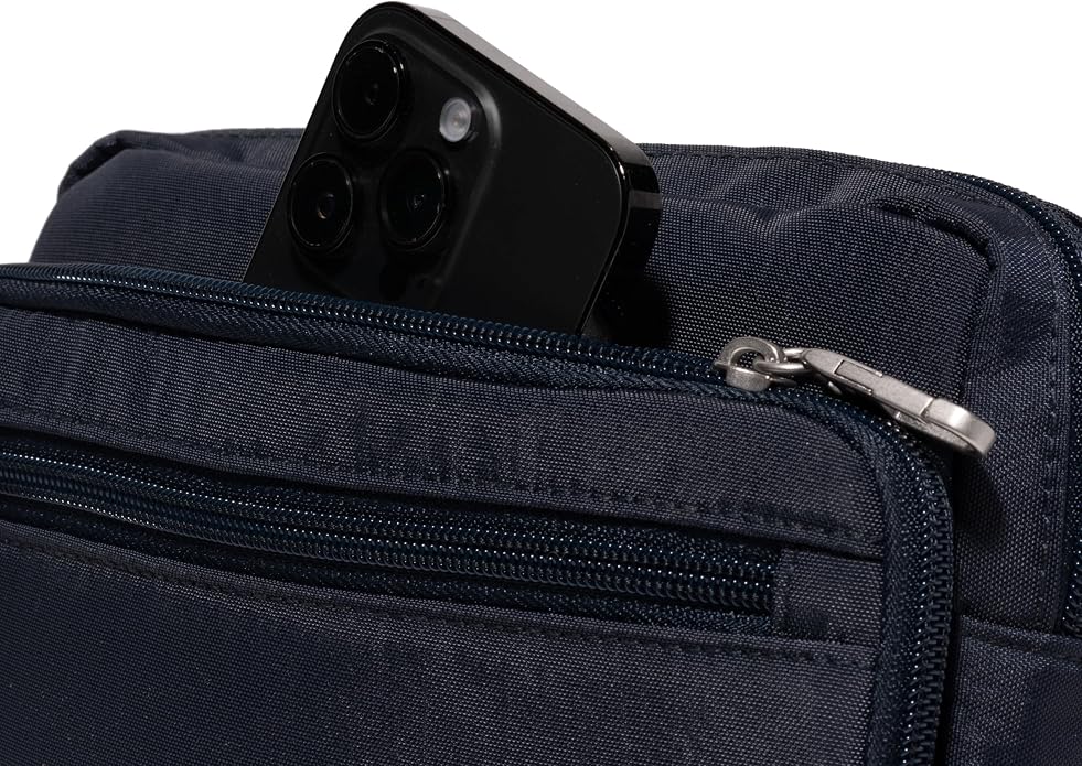 Baggallini Securtex Anti-theft Belt Bag 8.8"x5.5" Crossbody Fanny Pack for Women RFID Wallet Locking Zipper Travel Purse