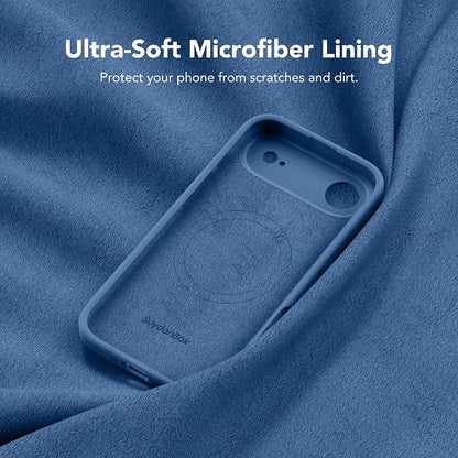 Magnetic for iPhone Air Case, Compatible with MagSafe, [Full Camera Protection][Screen Protector] Silicone Shockproof Protective Phone Case for iPhone 17 Air 6.5", Lake Blue