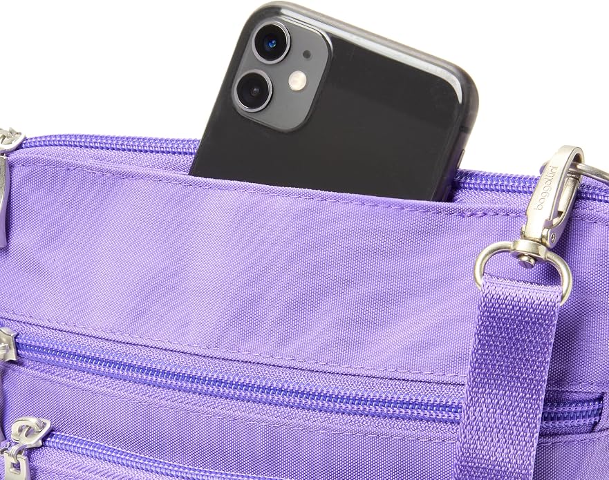 Baggallini Modern Pocket Crossbody Bag for Women, 8.5"x8.5" Handbag Purse with RFID, Lightweight Water-Resistant