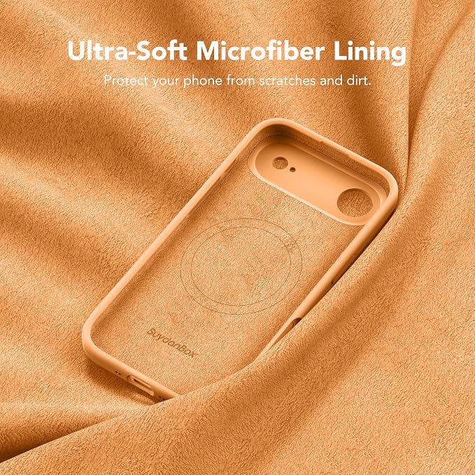 Magnetic for iPhone Air Case, Compatible with MagSafe, [Full Camera Protection][Screen Protector] Silicone Shockproof Protective Phone Case for iPhone 17 Air 6.5", Cantaloupe