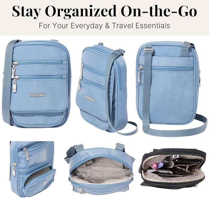 Baggallini Journey Crossbody Bags for Women 9x6 Small Lightweight Travel Handbag W/RFID