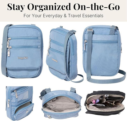 Baggallini Journey Crossbody Bags for Women 9x6 Small Lightweight Travel Handbag W/RFID