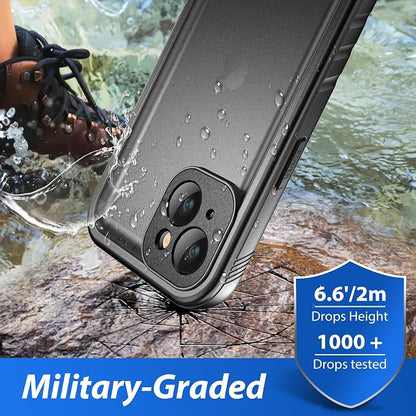 SPORTLINK for iPhone 14 Case - IP68 Waterproof Military Protective Full Body Heavy Duty Shockproof 360 Sealed Dustproof with Camera Screen Protector Cover for i Phone 14 6.1" Black