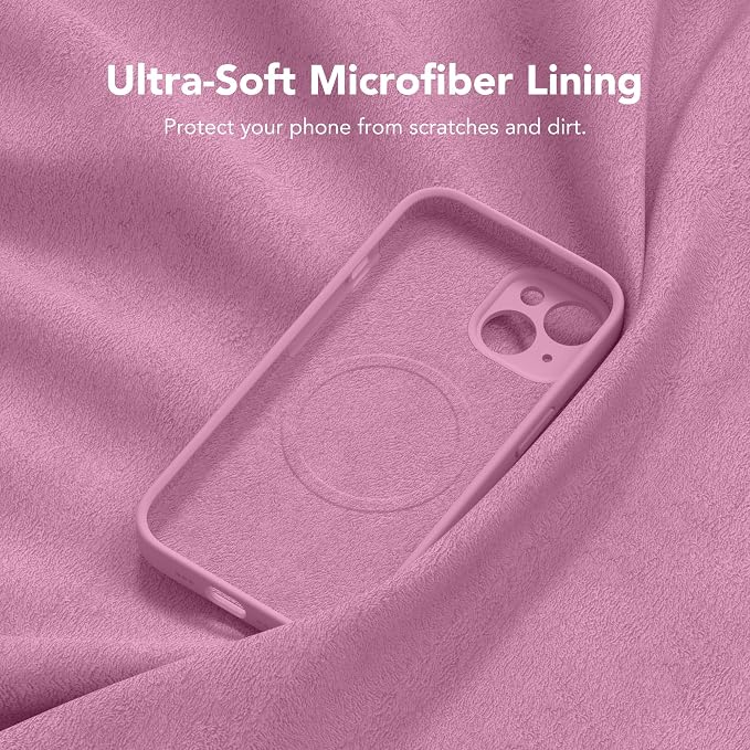 Magnetic for iPhone 15 Case, Compatible with MagSafe, [Screen Protector + Full Camera Protection], Silicone Shockproof Anti-Scratch Protective Phone Case for iPhone 15 6.1", Blackcurrant
