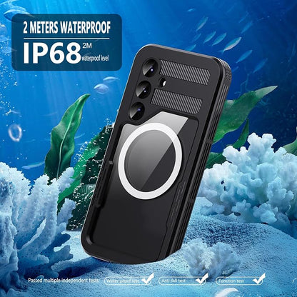 Compatible with Samsung Galaxy S25 Case Waterproof,Built-in Lens & Screen Protector,Military Grade Shockproof Full Body Protection Rugged Case for Galaxy S25 6.2 inches(Black)