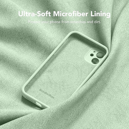Magnetic for iPhone 11 Phone Case Silicone, Compatible with MagSafe, [Full Camera Protection][Screen Protector] Slim Shockproof Protective Case for iPhone 11 6.1", Light Cyan