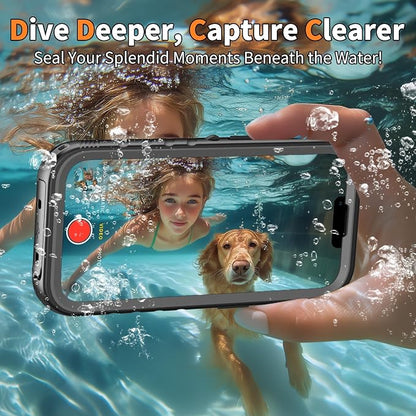 Cozycase for iPhone 13 Waterproof Shockproof Dustproof Case [Compatible with MagSafe] - Heavy Duty/360 Full Body/Military Grade/Rugged Hard Built in Screen/Camera Protector with Lanyard Black