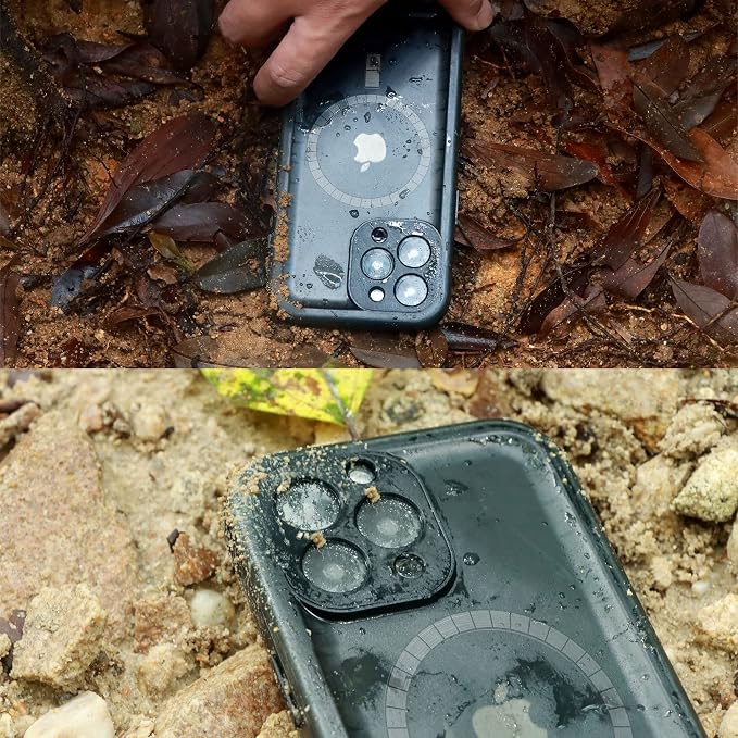 SPORTLINK for iPhone 14 Pro Max Case Waterproof - Buit in Screen Protector [Compatible with MagSafe][IP68 Underwater][6.6FT Military Dropproof][Dustproof] Full Body Shockproof 6.7" Black