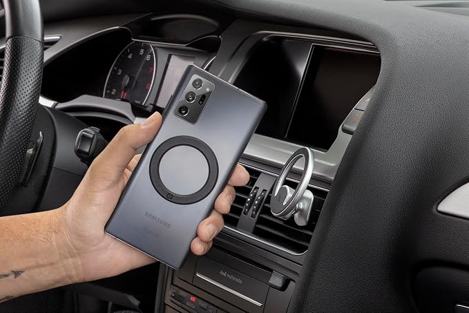 Scosche MagicMount MEMSV Elite2 Magnetic Phone Mount for Car Vent, MagSafe Phone Holder with 360° Adjustable Magnet Head, Cell Phone Stand Compatible with iPhone 16/15/14/13/12 & MagSafe Case, Silver