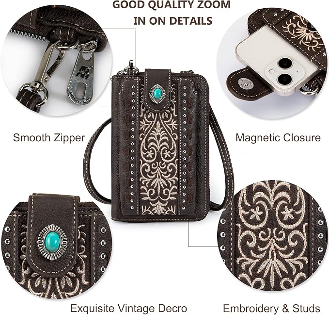 Montana West Small Crossbody Bags for Women Western Handbag with Cash Slots