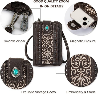Montana West Small Crossbody Bags for Women Western Handbag with Cash Slots