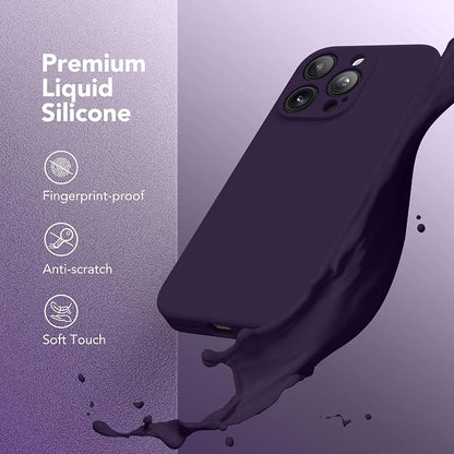 Magnetic for iPhone 16 Pro Max Case, Compatible with MagSafe, [Full Camera Protection][Screen Protector] Silicone Shockproof Protective Phone Case for iPhone 16 Pro Max 6.9", Deep Purple
