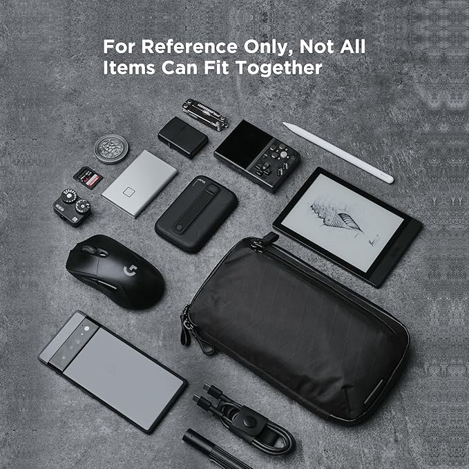 ALPAKA Elements Tech Case Mini Tech Pouch 1.5L Cable Bag Black X-Pac VX42 | Weatherproof Fabric, YKK Aquaguard Zipper, Detachable Shoulder Strap, Ideal for Electronics & Accessories, Daily Work Travel