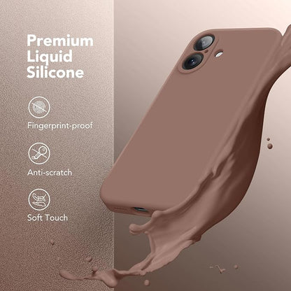 Magnetic for iPhone 16 Plus Case, Compatible with MagSafe, [Full Camera Protection][Screen Protector] Silicone Shockproof Protective Phone Case for iPhone 16 Plus 6.7", Brown