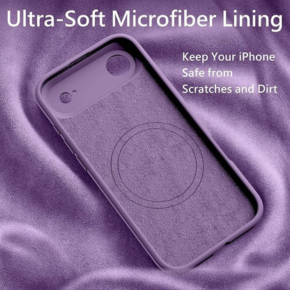 FireNova Magnetic for iPhone Air Case, Compatible with MagSafe, [Integrated Silicone Camera Control Button] [Camera Protection] Microfiber Lining Phone Case for iPhone 17 Air, 6.5", Light Purple