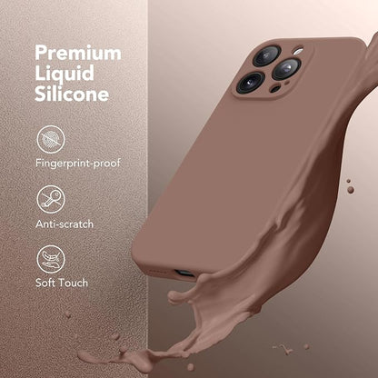 Magnetic for iPhone 16 Pro Max Case, Compatible with MagSafe, [Full Camera Protection][Screen Protector] Silicone Shockproof Protective Phone Case for iPhone 16 Pro Max 6.9", Brown