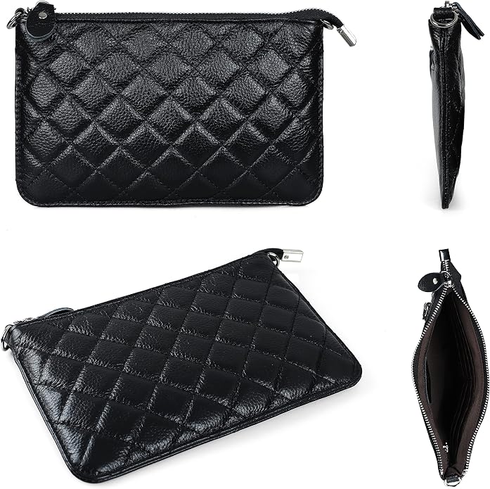befen Genuine Leather Wristlet Clutch Wallet Purses Small Crossbody Bags for Women with RFID Blocking Card Slots